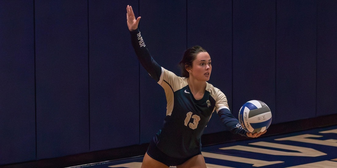 Volleyball Caps Off Dig Pink Tri-Match with Sweep of Fisher
