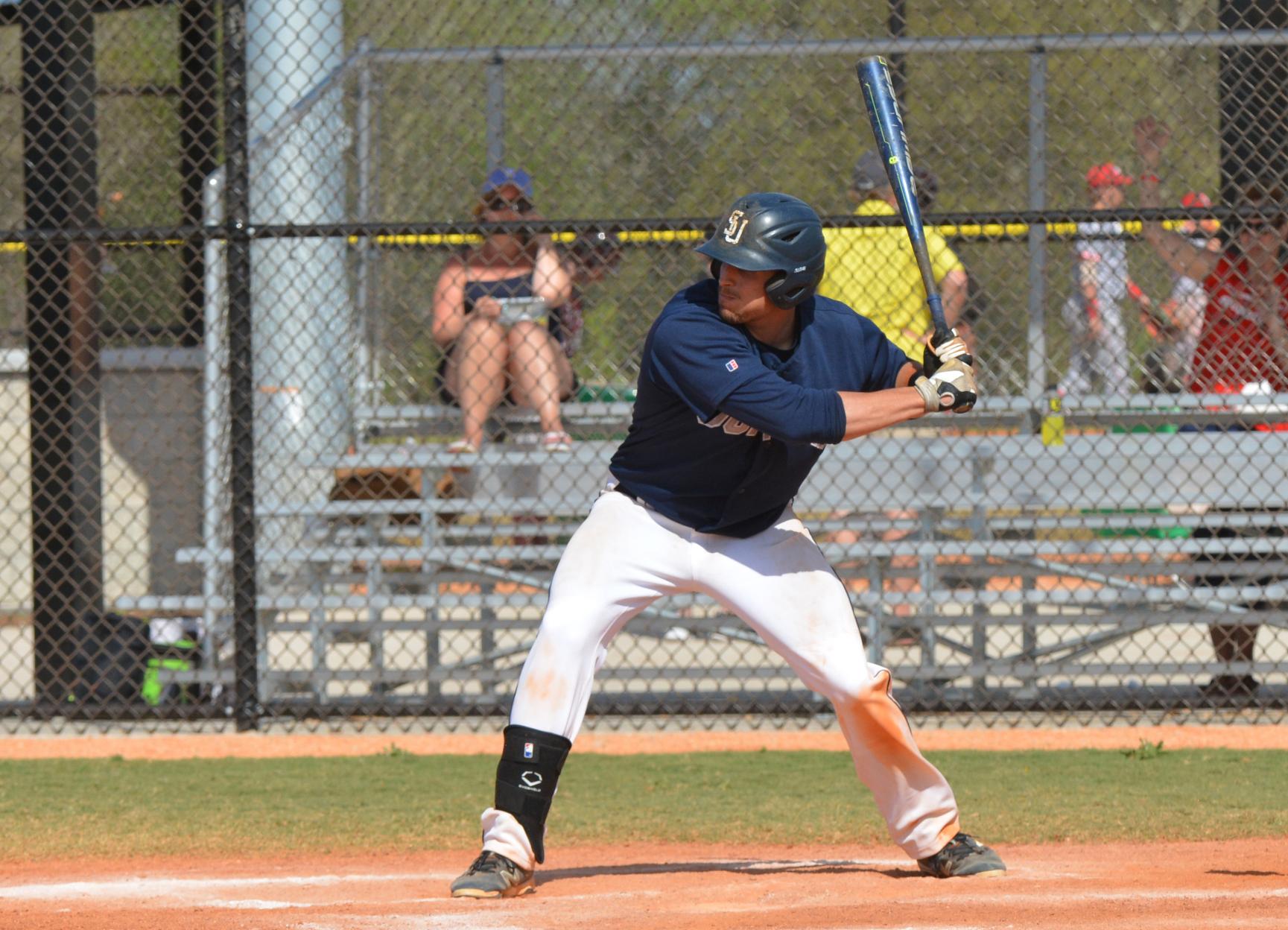 Baseball Locks Up Series Sweep with Offensive Onslaught of Rivier