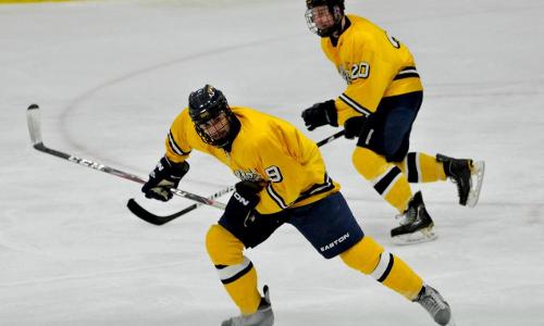 Mastrangelo Nets a Pair in Hockey Tie