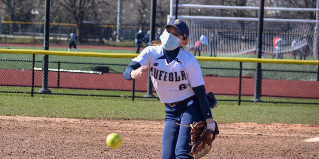 Softball Blanks Roger Williams, 9-0, in Five Innings in Game 1