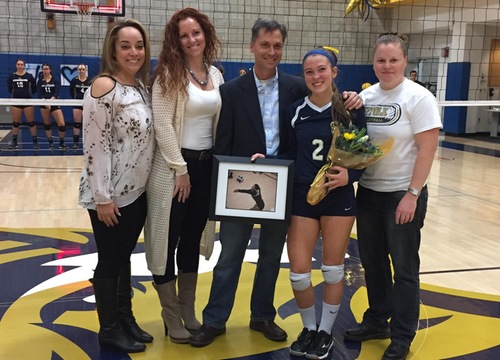 Simmons Shutouts Volleyball in Senior Day Tri-Match Opener